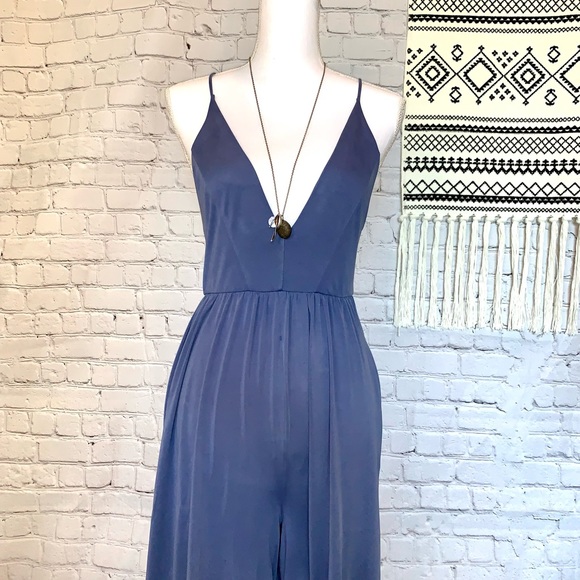 Periwinkle Blue Urban Outfitters Strappy Lowcut Jumpsuit - Picture 6 of 16